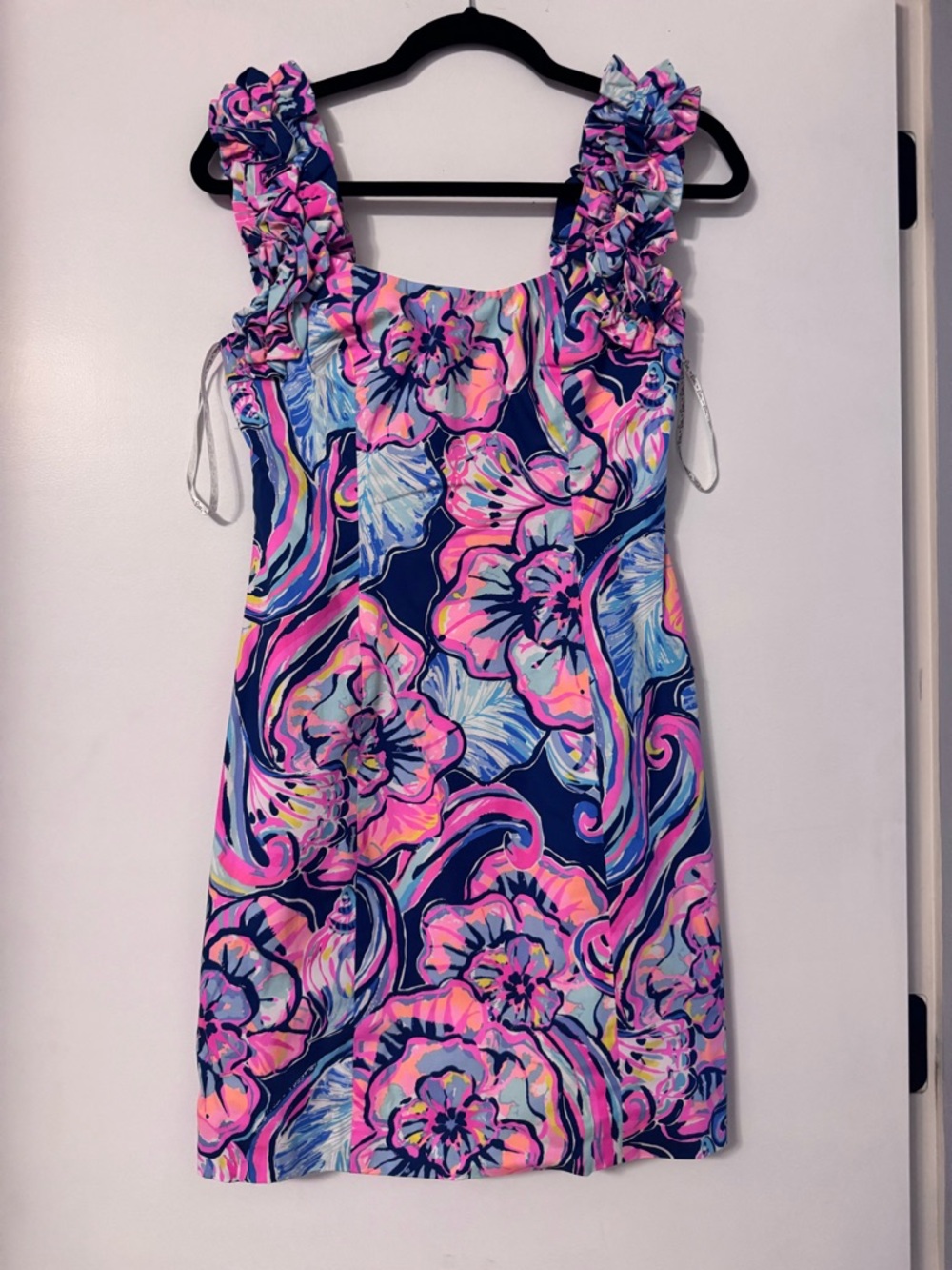 Lilly Pulitzer - Bright Floral Ruffle Strap Sundress - Navy, Pink, Blue